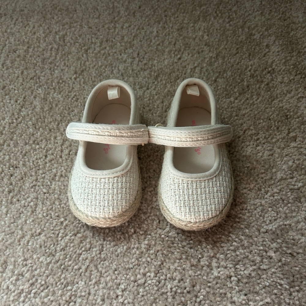 Carter's Cream Textured Mary Jane Shoes